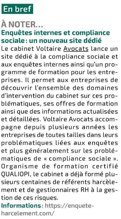 enquete harcelement article lja la lettre des juristes daffaires